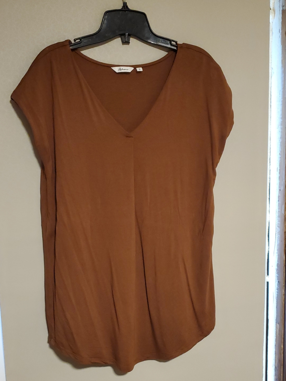 Reitmans Extended-Sleeve V-Neck Tunic Women's Brown Medium